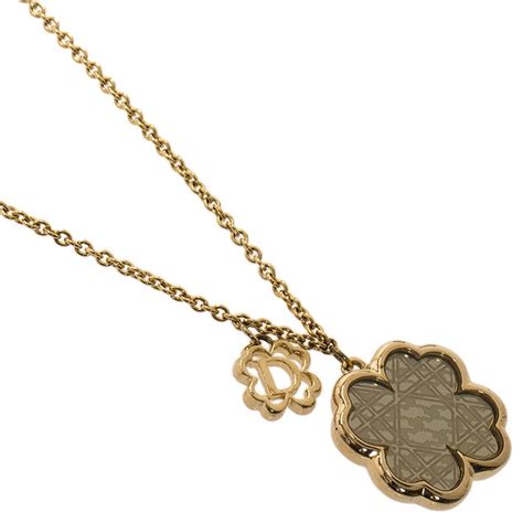 dior black clover necklace|dior pendants for women.